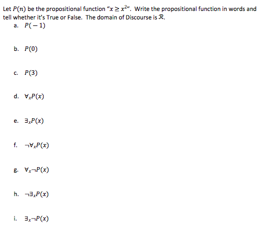 Solved Let P N Be The Propositional Function X X Wr Chegg Com