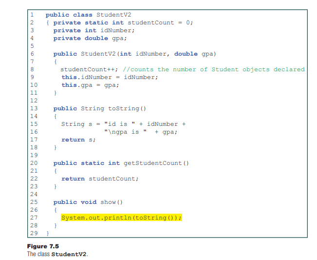 Solved 8. Write a method that could be added to the class | Chegg.com