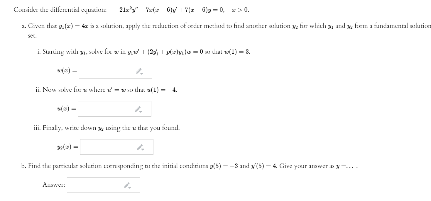 Solved Consider The Differential Equation 21x Y 7x Chegg Com