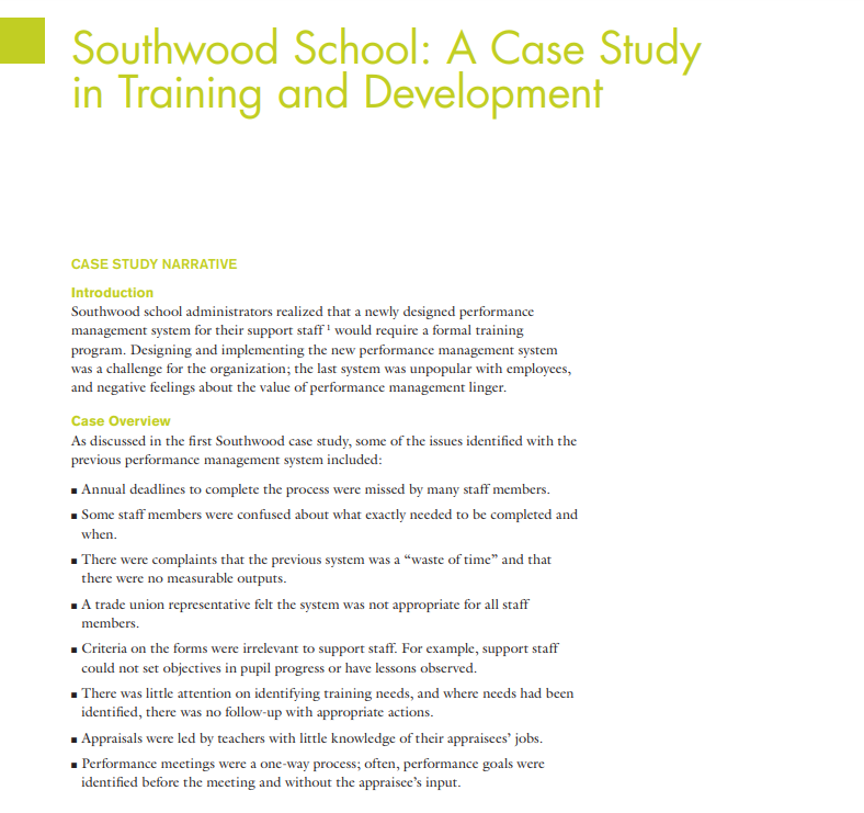 southwood school a case study in recruitment and selection solution