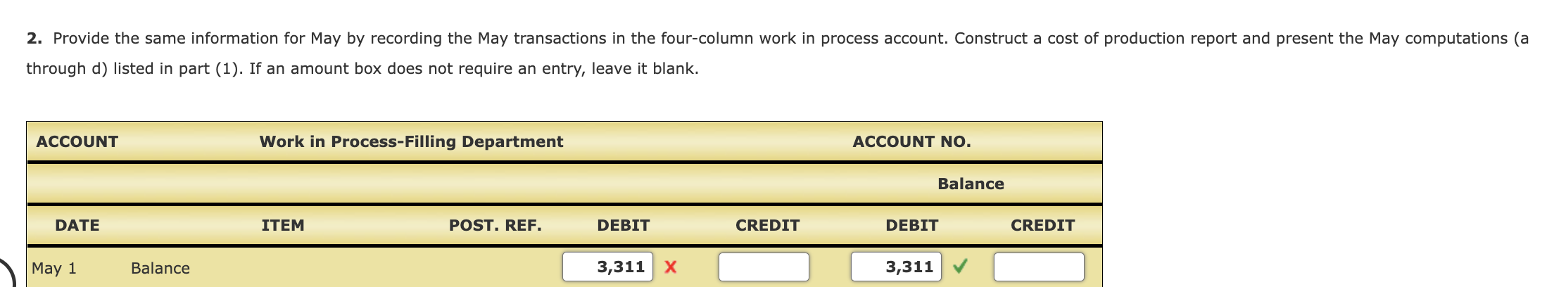 Solved Work in Process Account Data for Two Months; Cost of | Chegg.com