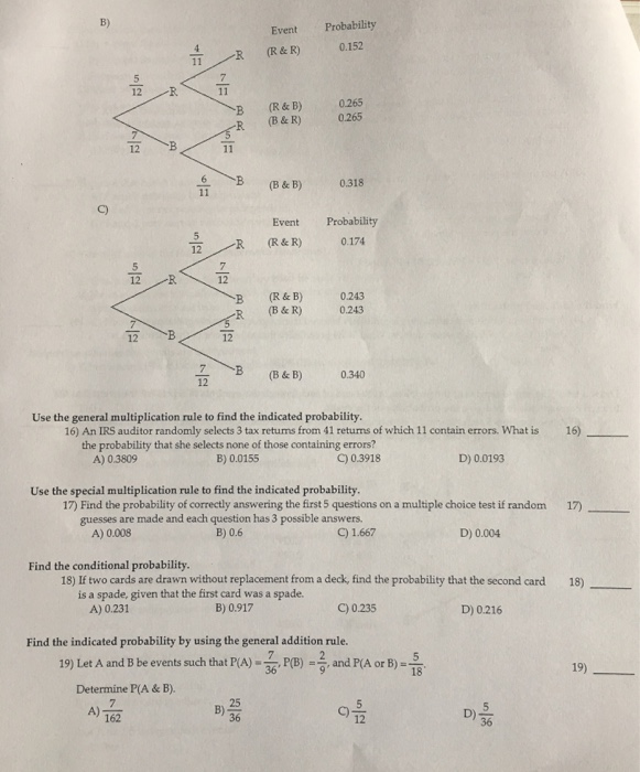Solved Use the rule of total probability to find the | Chegg.com