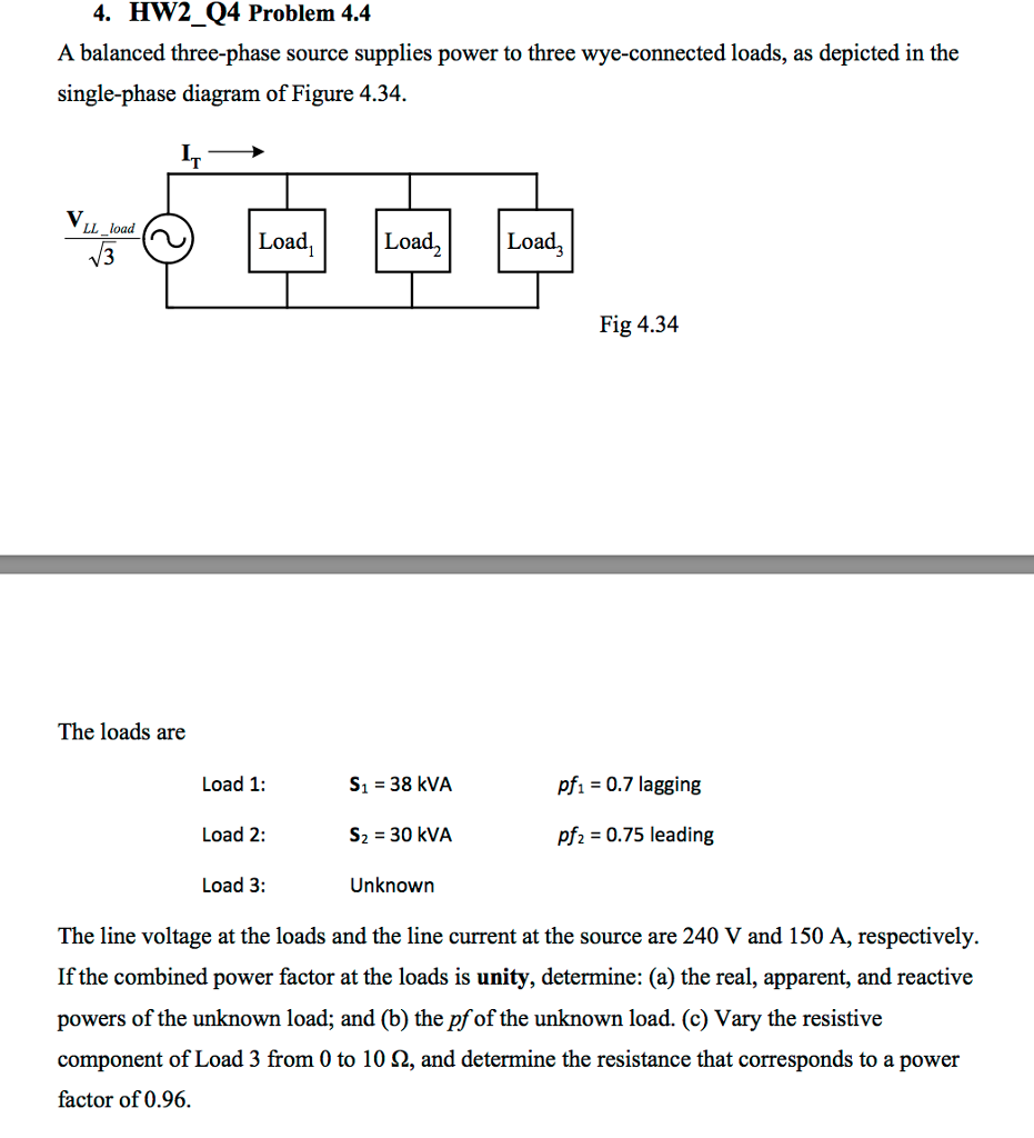 Solved 4. HW2 Q4 Problem 4.4 A balanced three-phase source | Chegg.com
