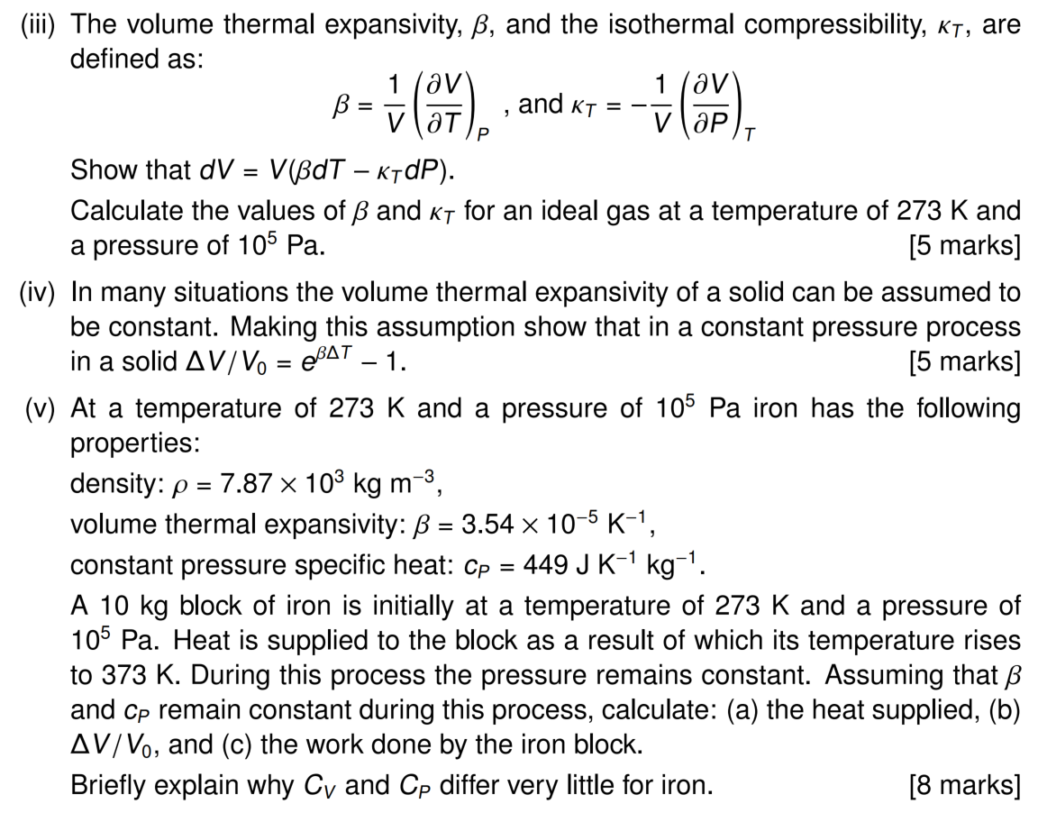 Solved 1 I Show That In A Reversible Constant Pressur Chegg Com