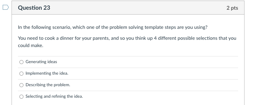 Solved Question 23 2 pts In the following scenario, which | Chegg.com