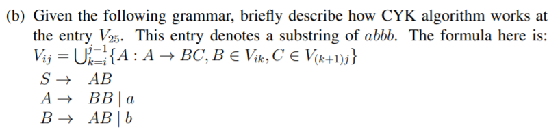 Solved (b) Given The Following Grammar, Briefly Describe How | Chegg.com