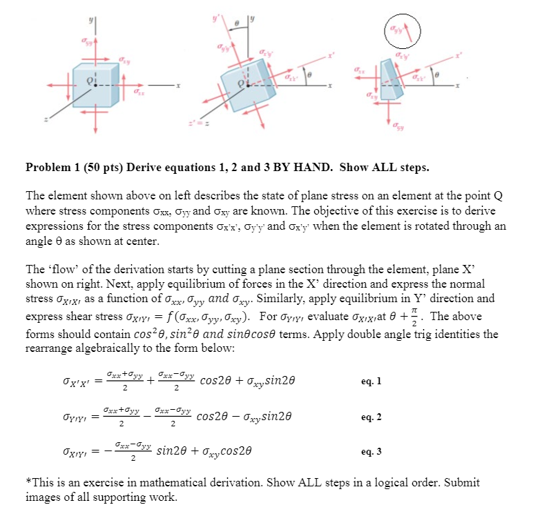 Solved !! Problem 1 (50 pts) Derive equations 1, 2 and 3 BY | Chegg.com