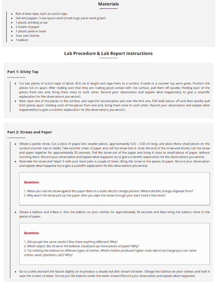 Materials .Roll of clear tape, such as scotch tape .