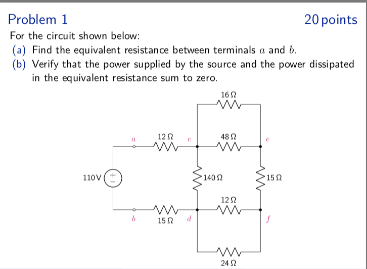 Solved For the circuit shown below: (a) Find the equivalent | Chegg.com