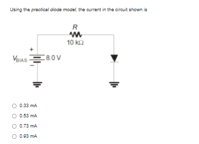 Solved Using the practical diode model, the current in the | Chegg.com