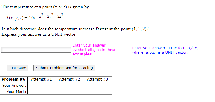 Solved The temperature at a point (x, y, z) is given by - - | Chegg.com