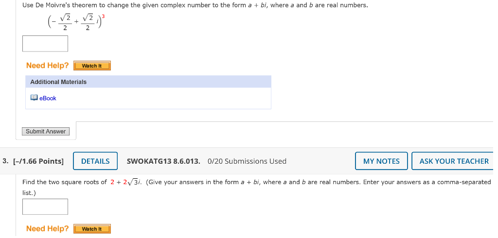 Solved Use De Moivre's Theorem To Change The Given Complex | Chegg.com