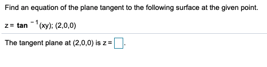 Solved Find An Equation Of The Plane Tangent To The