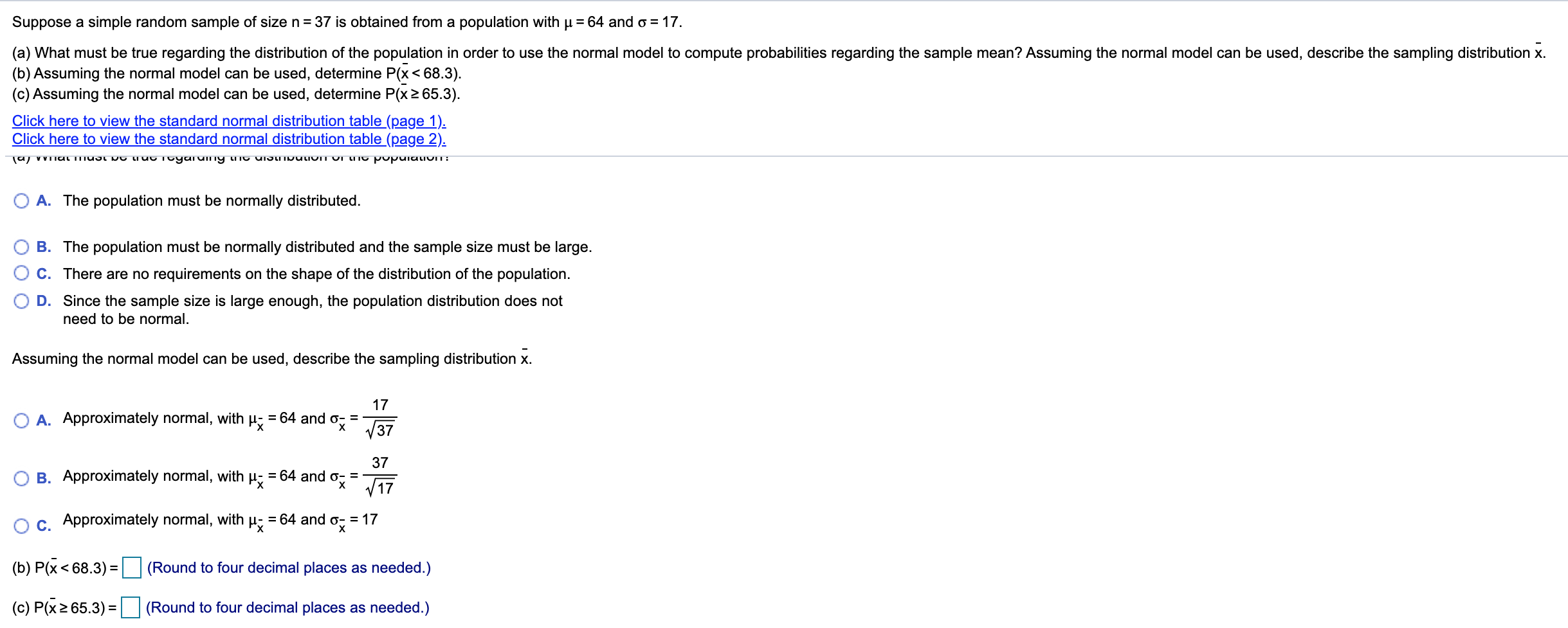 Solved Suppose a simple random sample of size n=37 is | Chegg.com