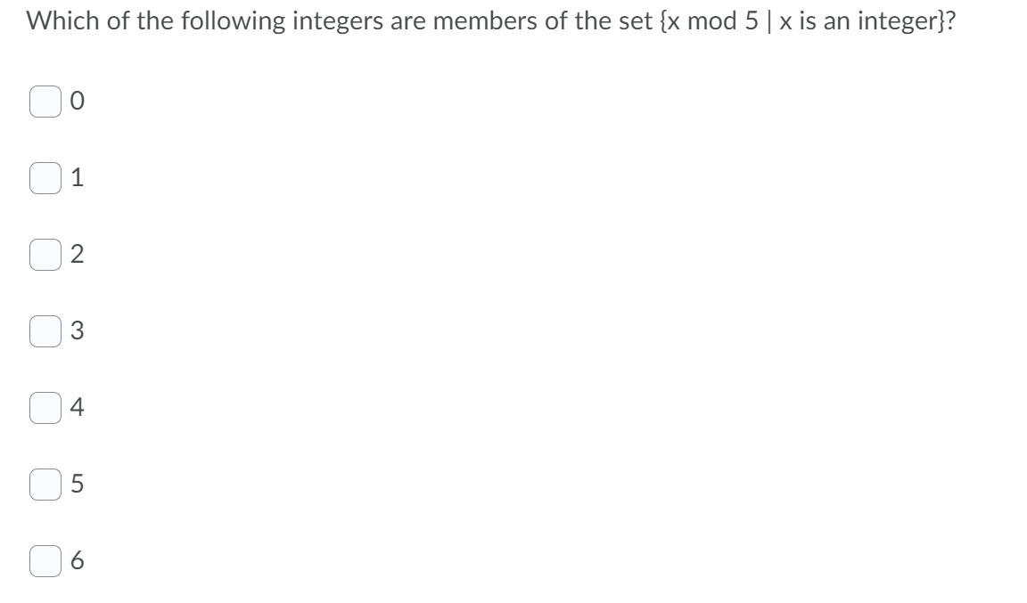 Solved Which of the following integers are members of the | Chegg.com