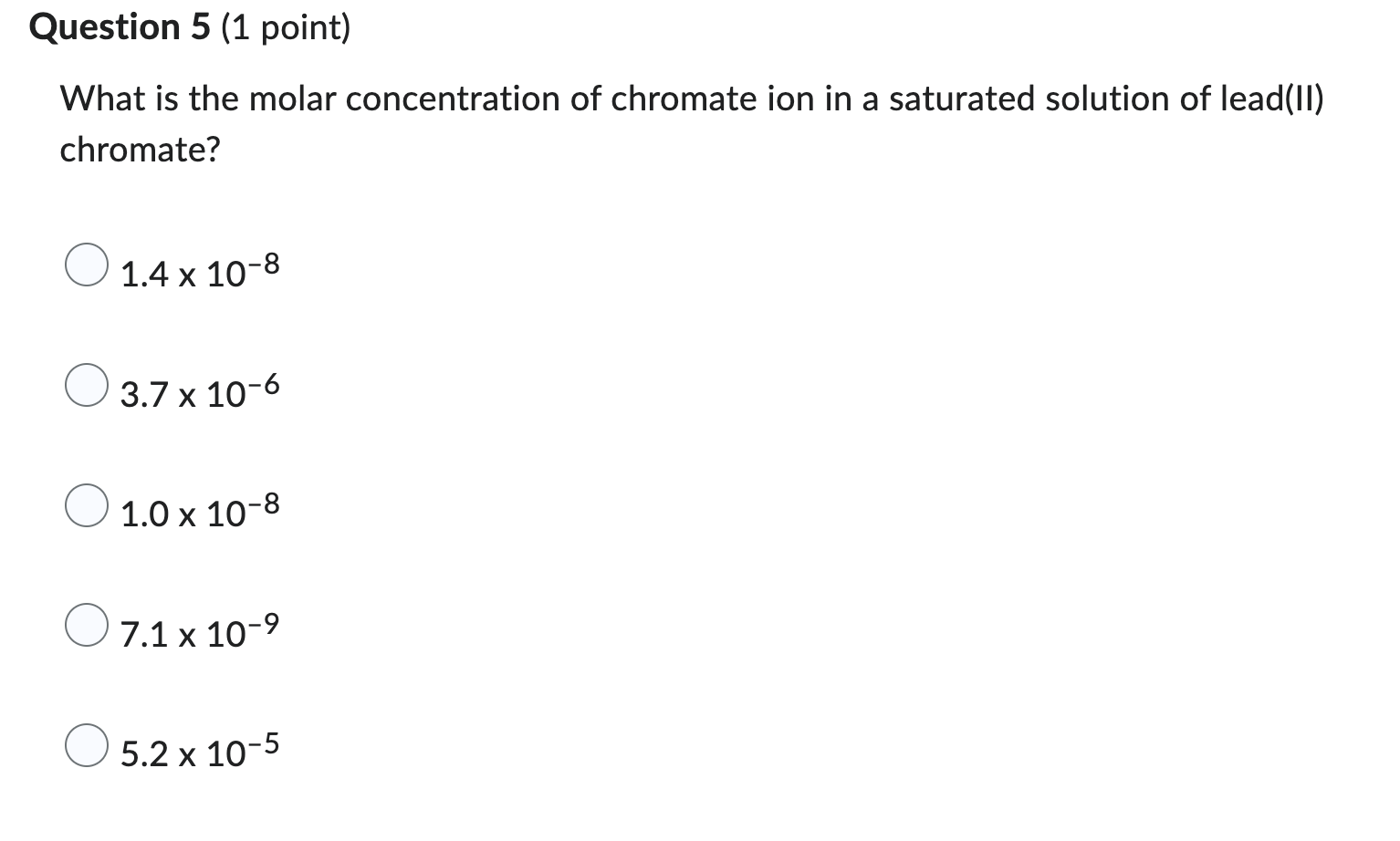 Solved What is the molar concentration of chromate ion in a
