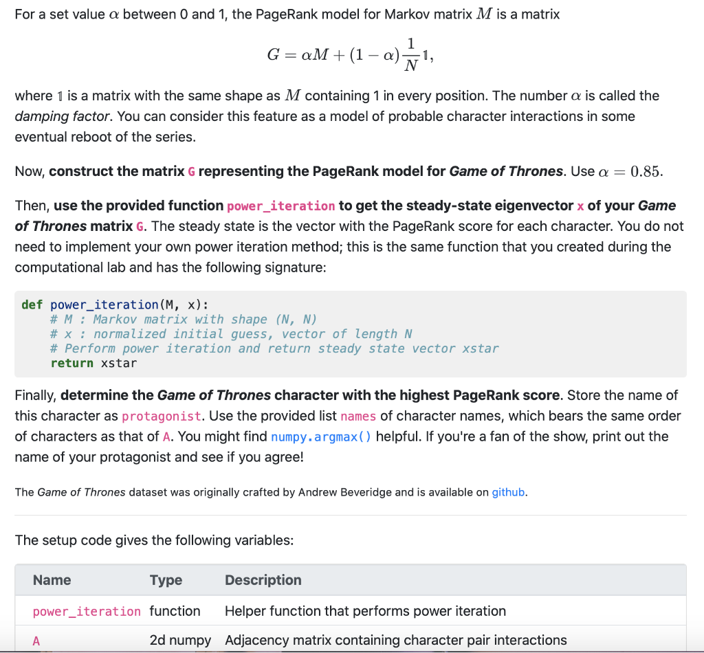 Solved CHW7.3. PageRank is coming: Determining the | Chegg.com