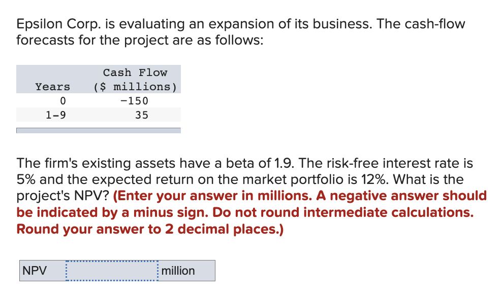 Solved Epsilon Corp. is evaluating an expansion of its | Chegg.com