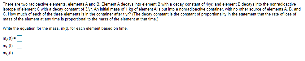 Solved There Are Two Radioactive Elements, Elements A And B. | Chegg.com