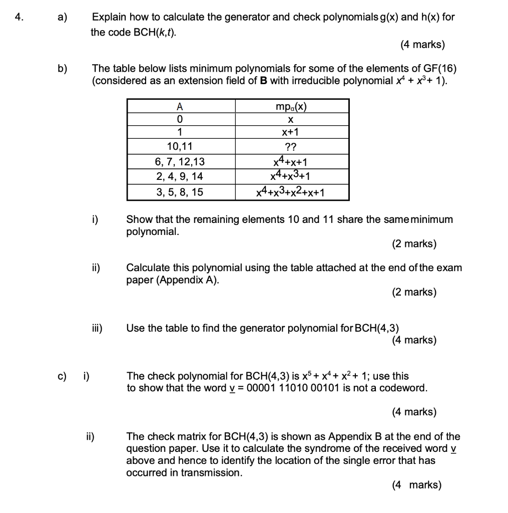 4 A Explain How To Calculate The Generator And C Chegg Com