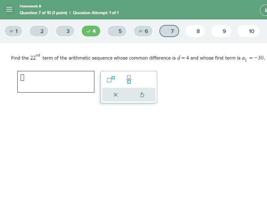 find the common difference of the arithmetic sequence 6 14 22