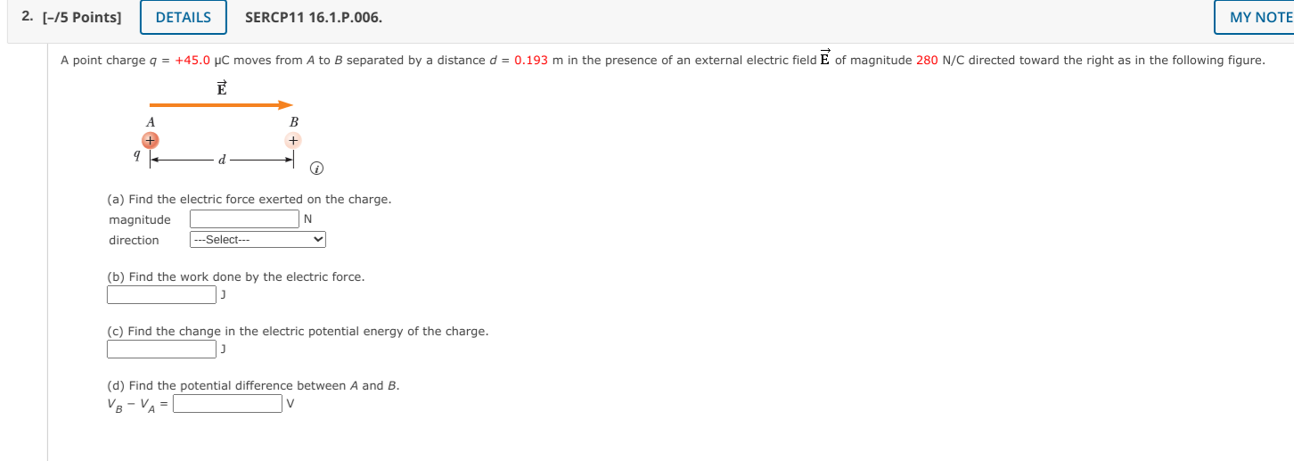 Solved (a) Find the electric force exerted on the charge. | Chegg.com