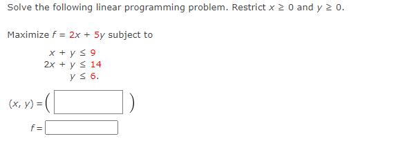 Solved Solve The Following Linear Programming Problem. | Chegg.com