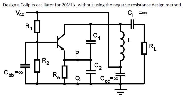 Solved Design a Collpits oscillator for 20MHz, without using | Chegg.com