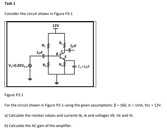 Solved Task 1 Consider the circuit shown in Figure P3.1 12V | Chegg.com