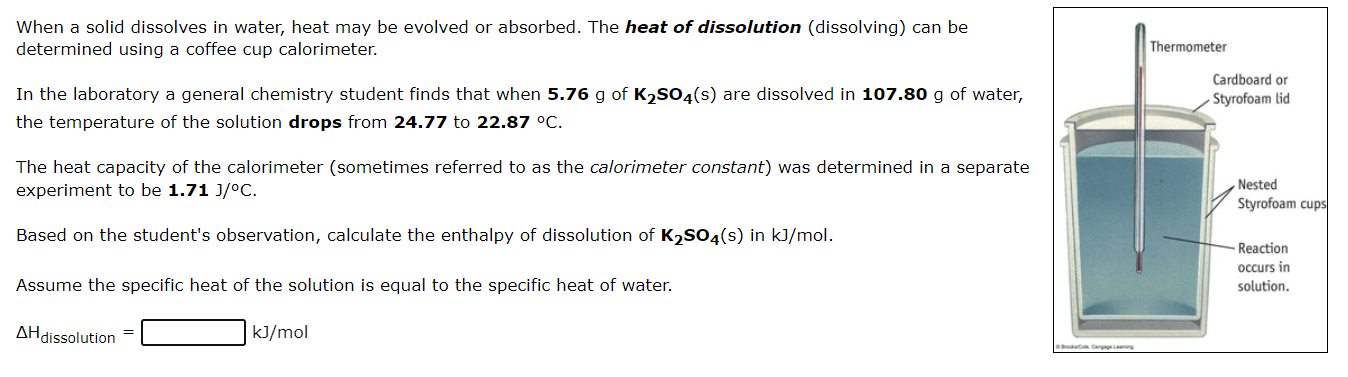 Solved When a solid dissolves in water, heat may be evolved | Chegg.com