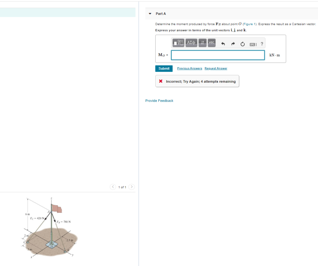 Solved Part A Determine The Moment Produced By Force Fb A Chegg Com