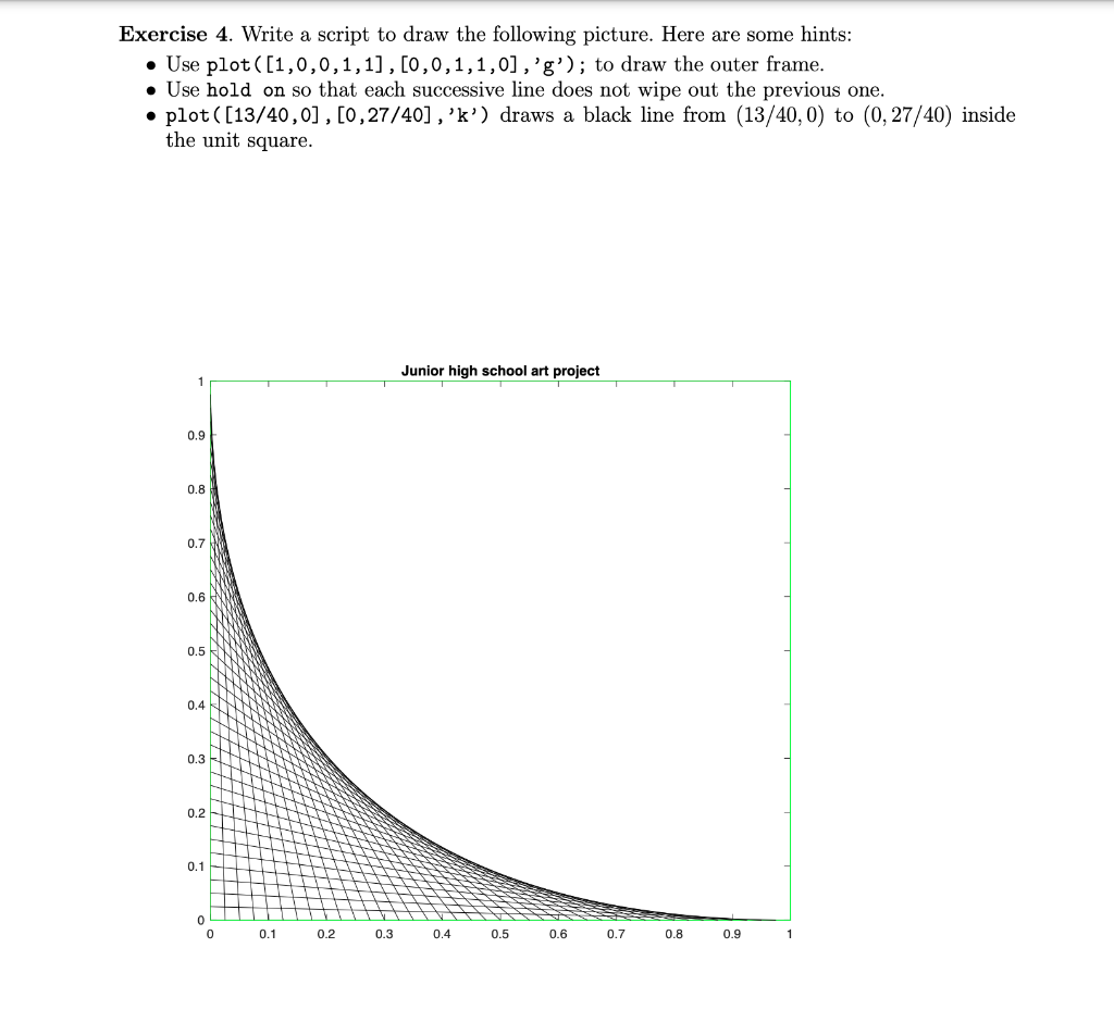 Solved Exercise 4. Write a script to draw the following