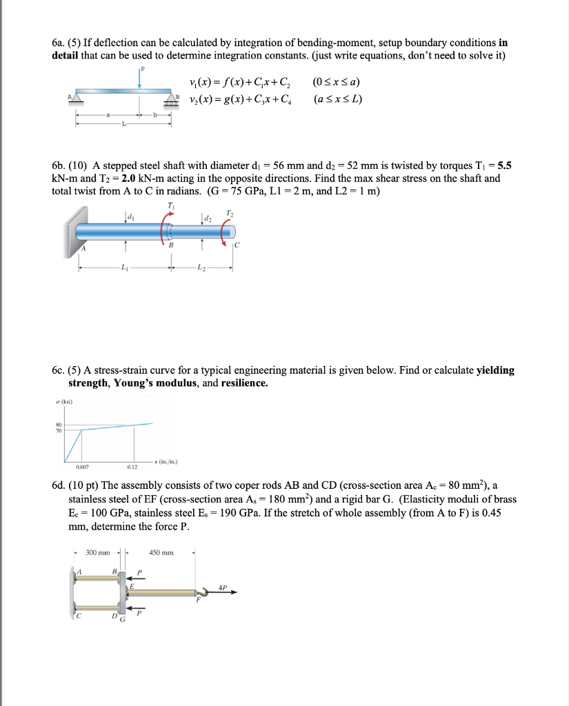 Solved 6a. (5) If deflection can be calculated by | Chegg.com