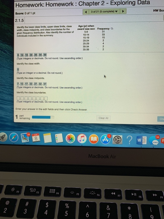 Solved Homework: Homework : Chapter 2 - Exploring Data HW | Chegg.com