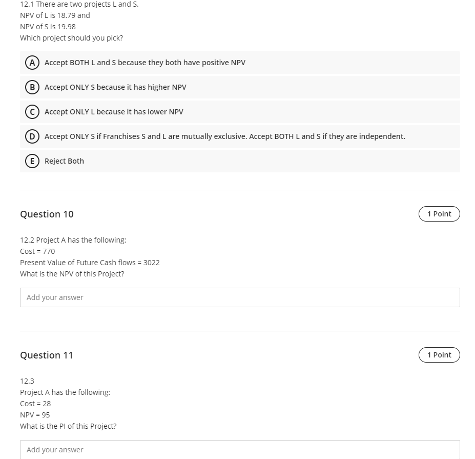 Solved 10 1 Which One Is Wrong A There Is No Agency Conf Chegg Com