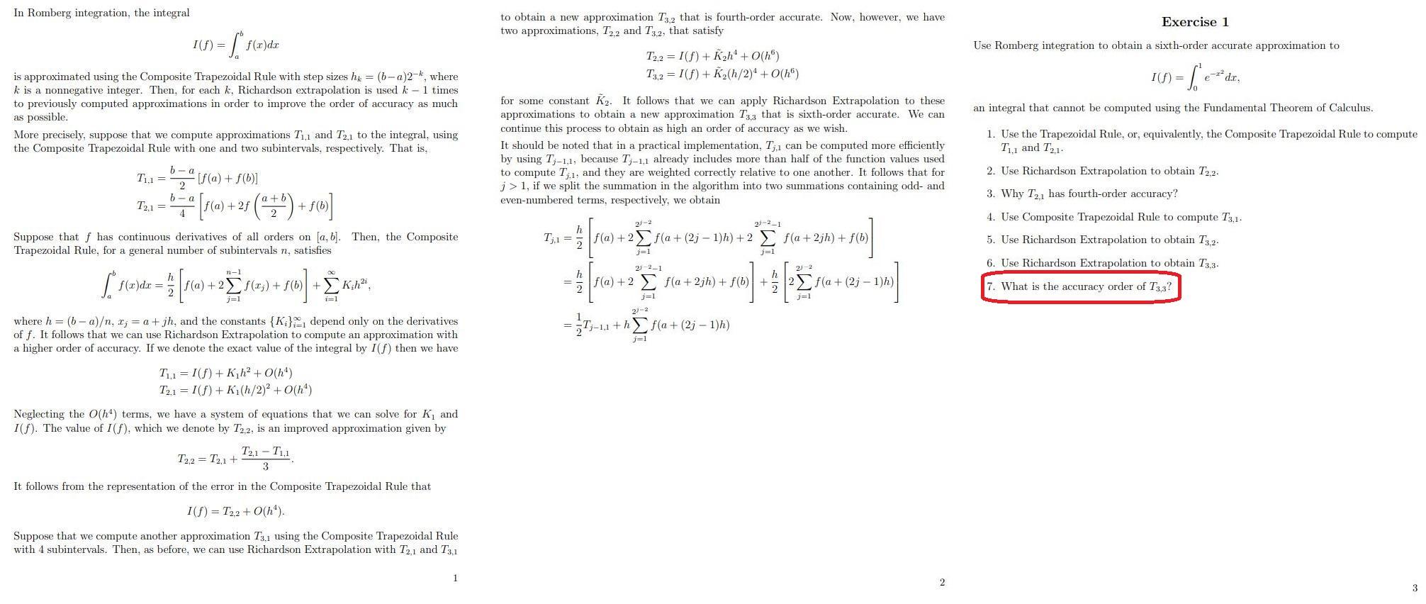 Solved In Romberg Integration, The Integral To Obtain A New | Chegg.com