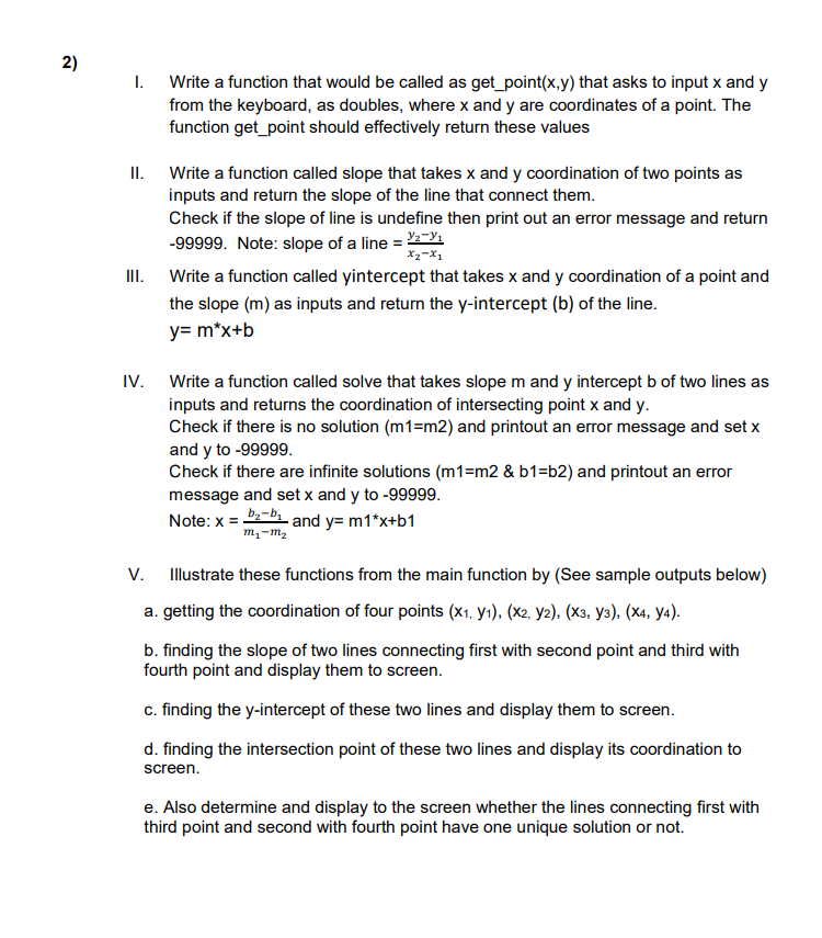 Solved 2) I. Write a function that would be called as | Chegg.com
