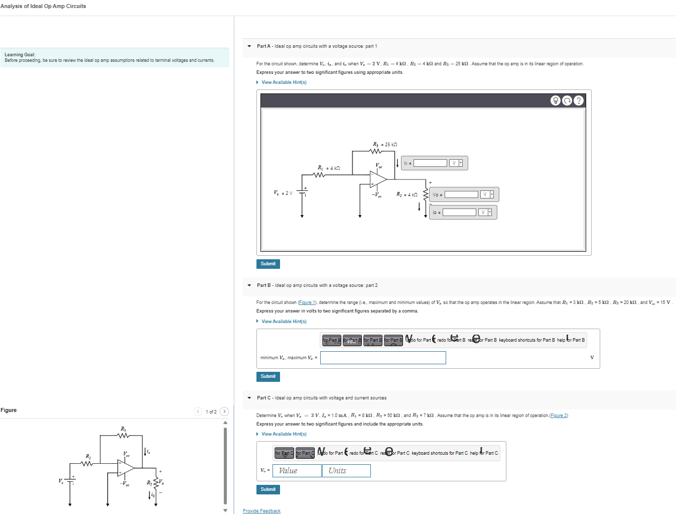 Solved Analysis of Ideal Op Amp Circuits - Part A - Ideal op | Chegg.com