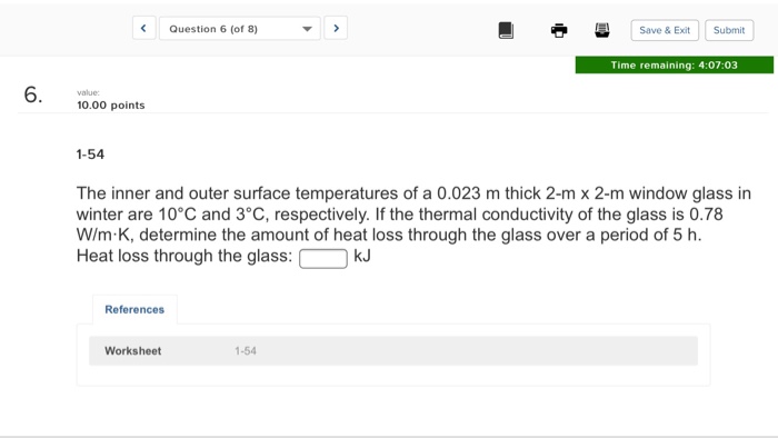 Solved The inner and outer surface temperatures of a 0.023 m | Chegg.com