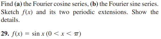 Solved Find (a) The Fourier Cosine Series, (b) The Fourier | Chegg.com