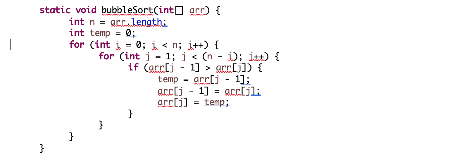 Solved Below is a bubble sort program that sorts the | Chegg.com