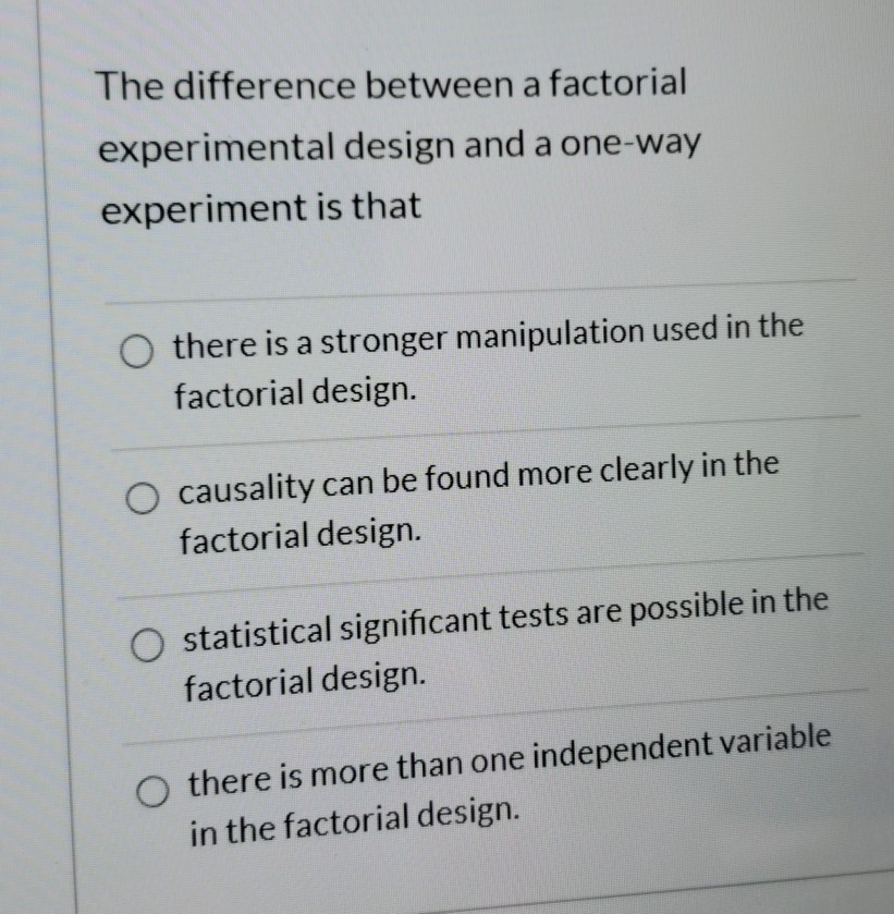 experiment factorial design