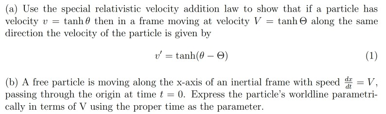 Solved (a) Use The Special Relativistic Velocity Addition | Chegg.com