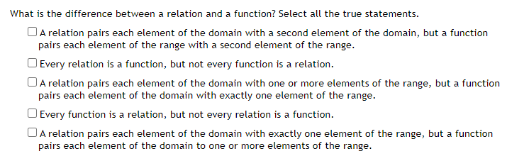 Solved What is the difference between a relation and a | Chegg.com