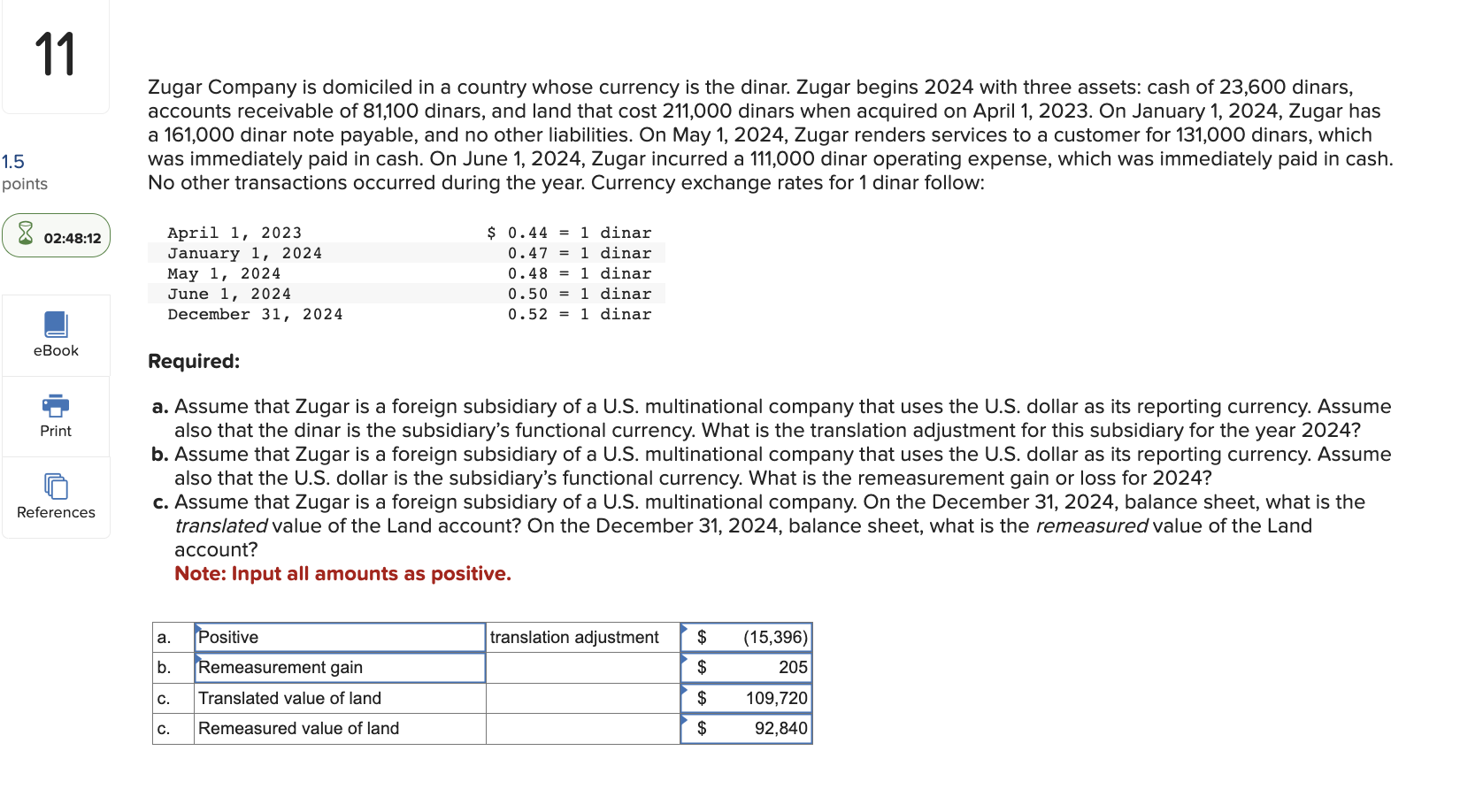 Solved Zugar Company is domiciled in a country whose