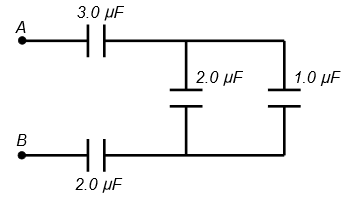 c) 15. Equivalent capacitance between A and B is [DCE 2001] 44F 4F