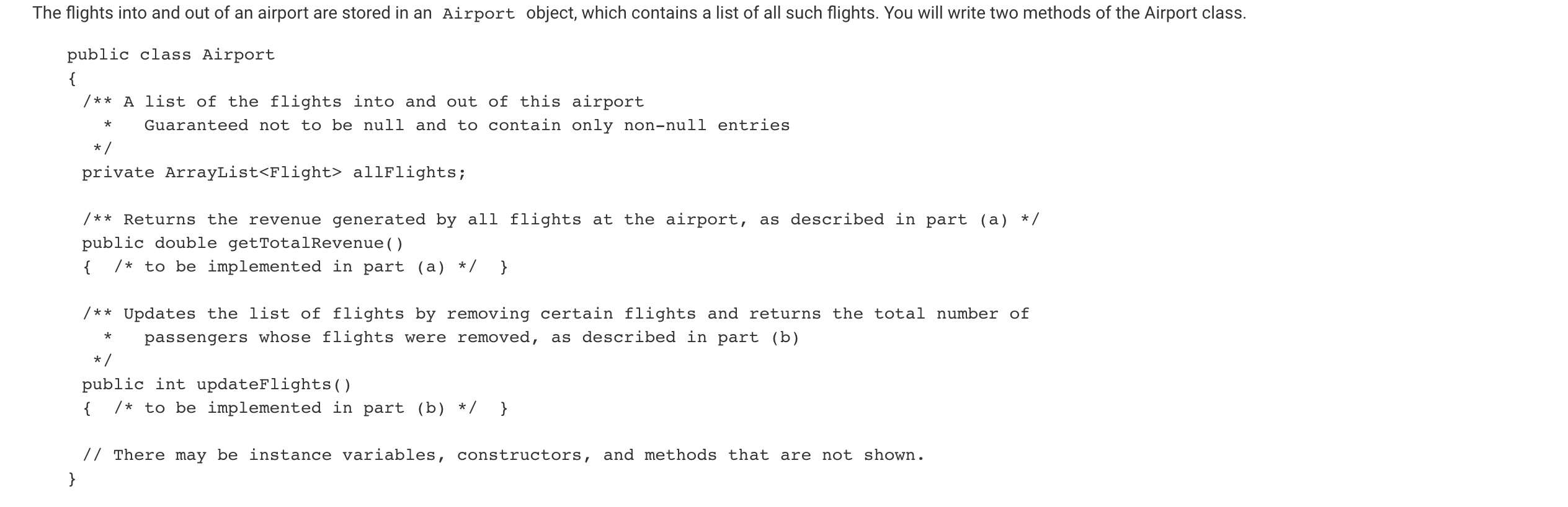 Solved 1. This question involves a system to manage flights | Chegg.com