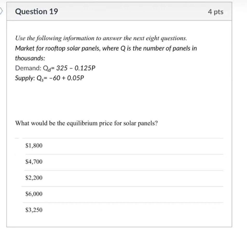 Solved Question 17 4 pts Use the following information to | Chegg.com
