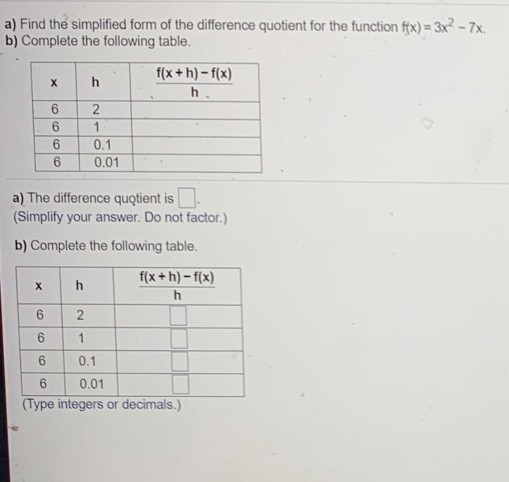 Solved A) Find The Simplified Form Of The Difference | Chegg.com ...