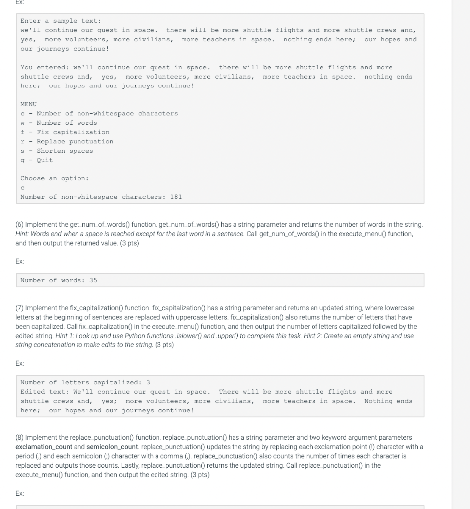 Solved 6.33 Week 6 Programming: Text Processing (1) Prompt | Chegg.com